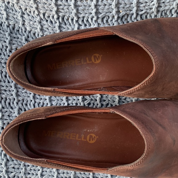 MERREL Dark Leather Booties Size 9 - Picture 8 of 11